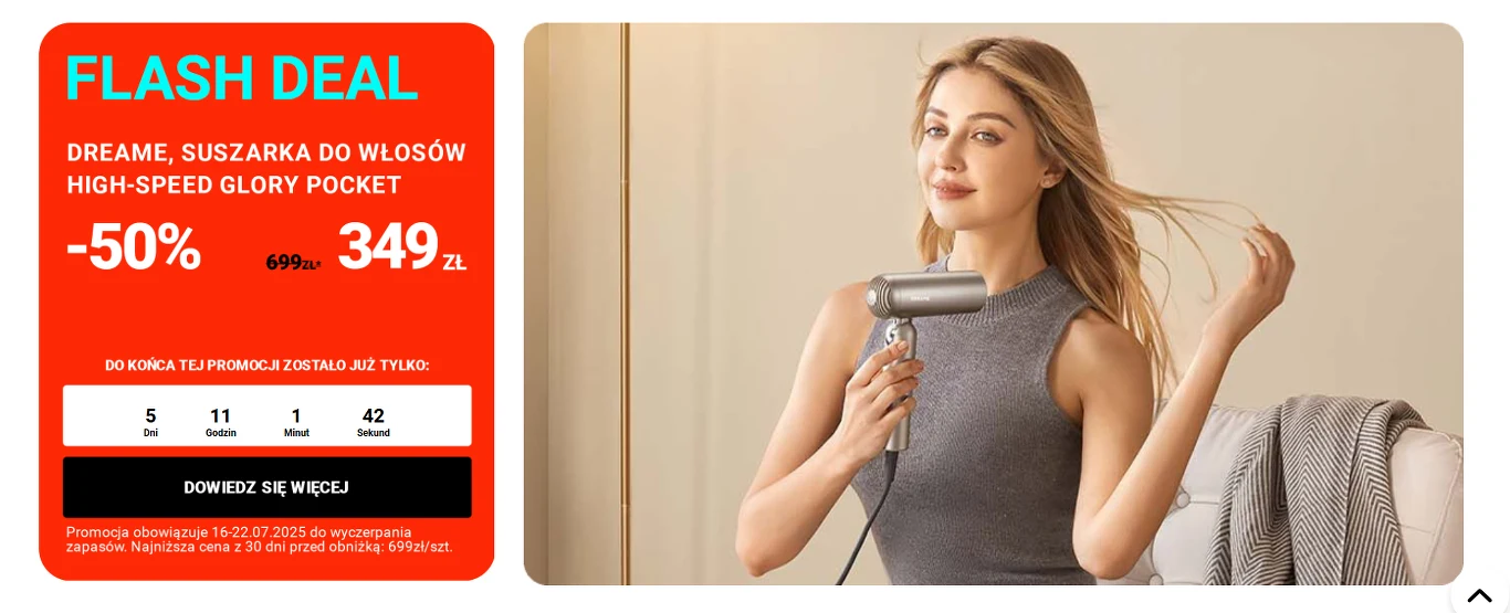 Suszarka Dreame High-Speed Glory Pocket - luksusowy wygląd, połowa ceny