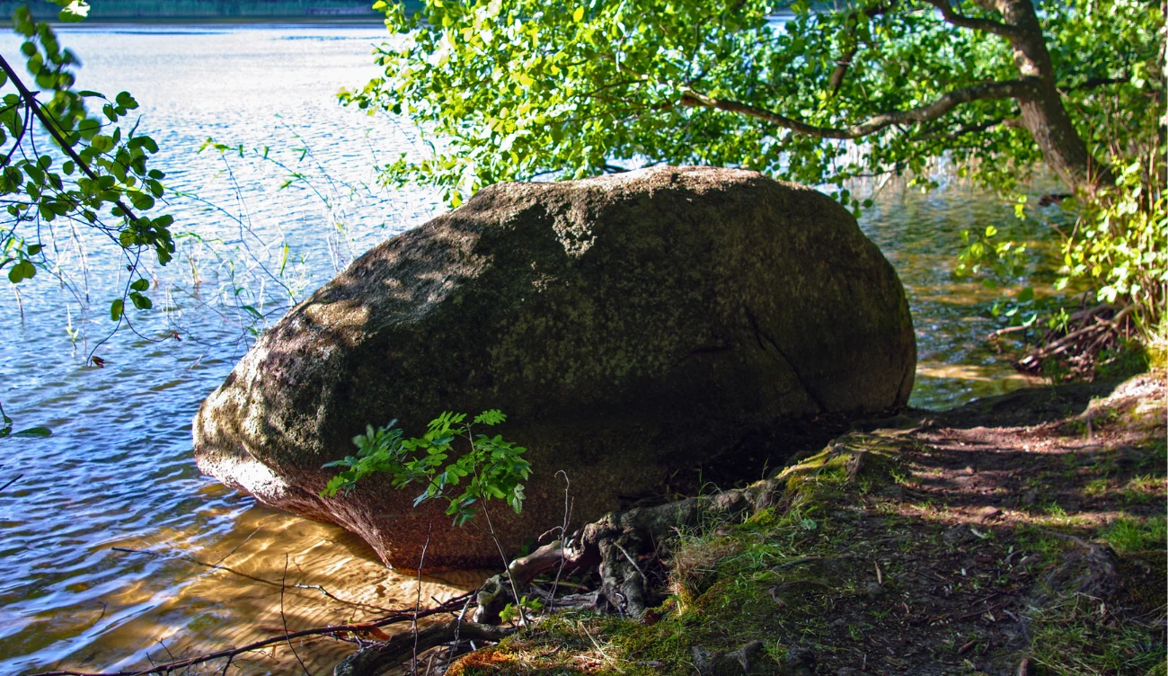 Wydrzy Głaz znajduje się nad Jeziorem Czajczym 