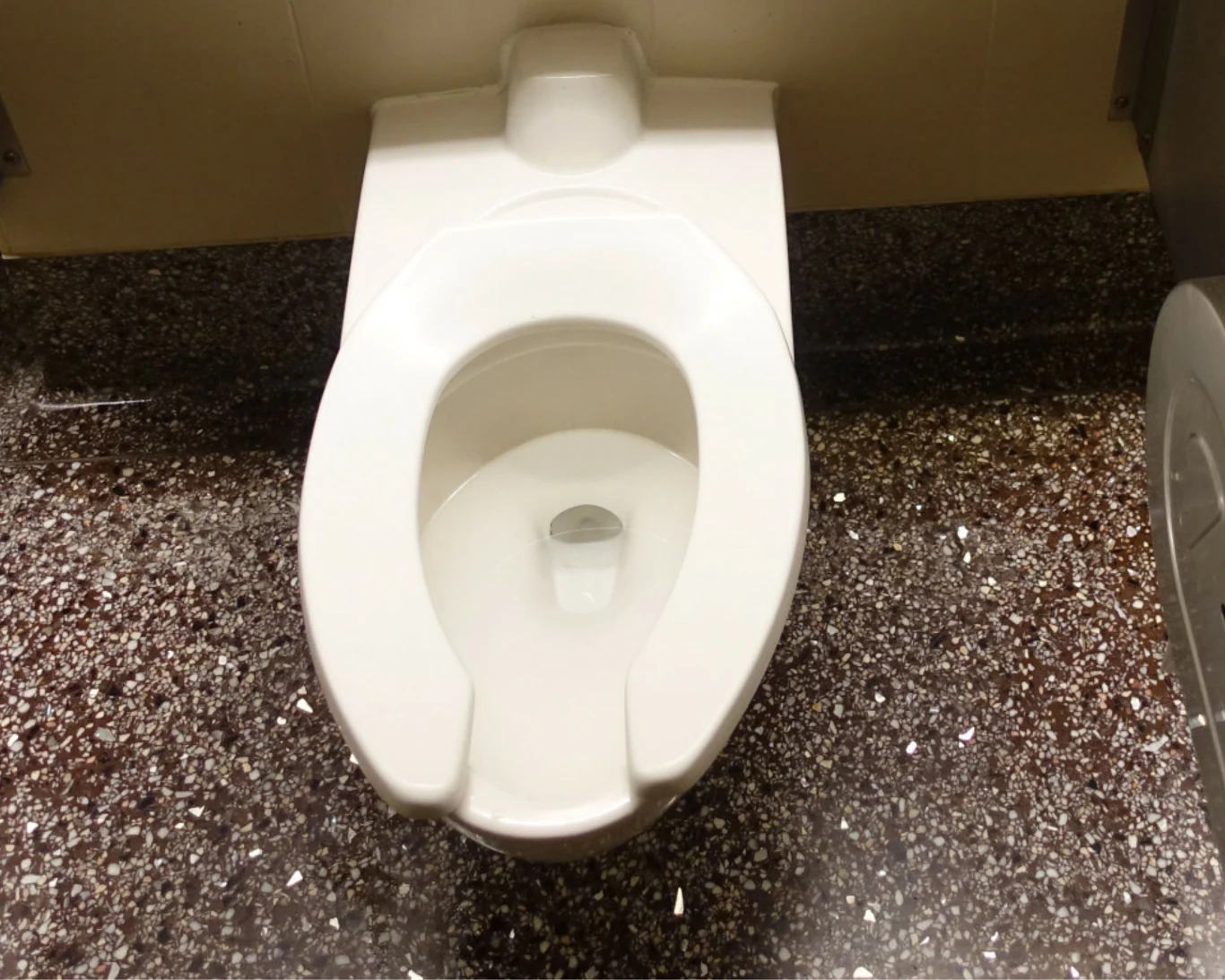 Deska sedesowa z wycięciem z przodu to normalny widok w publicznej toalecie. Nie jest on przypadkowy Deska sedesowa z wycięciem z przodu to normalny widok w publicznej toalecie. Nie jest on przypadkowy