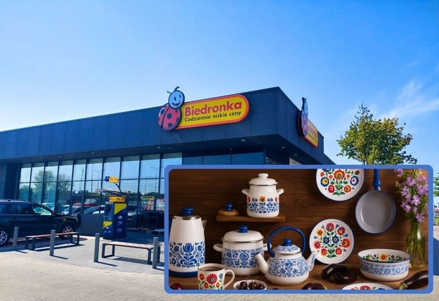 Garnki z Olkusza i porcelana z motywem folk w Biedronce