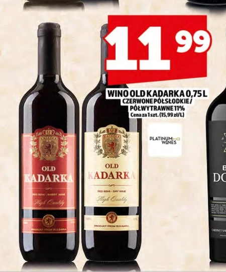 Wino półwytrawne Kadarka
