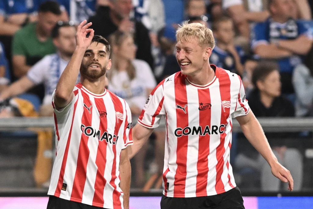 Radość graczy Cracovii Radość graczy Cracovii w Poznaniu