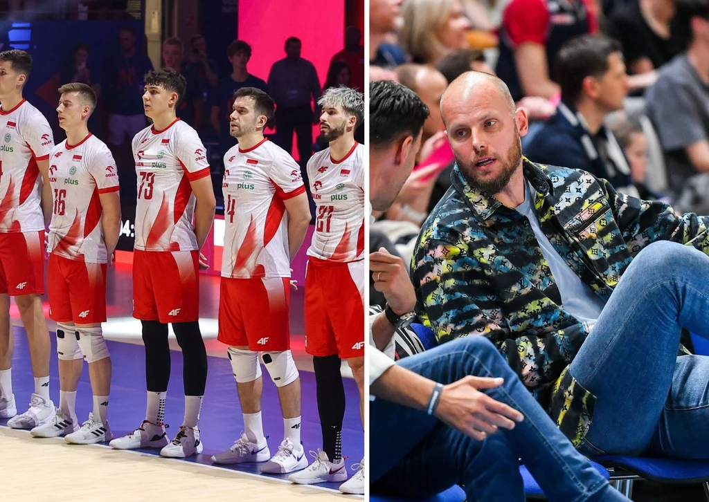 Siatkarze reprezentacji Polski i Maciej Lampe