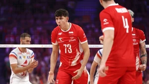 Jakub Nowak (z numerem 73) w meczu z reprezentacją Francji