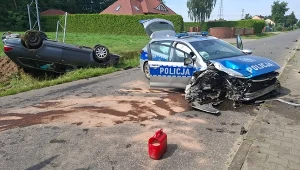 Wypadek w Teodorowie. Zdjęcie wykonane przez świadka zdarzenia