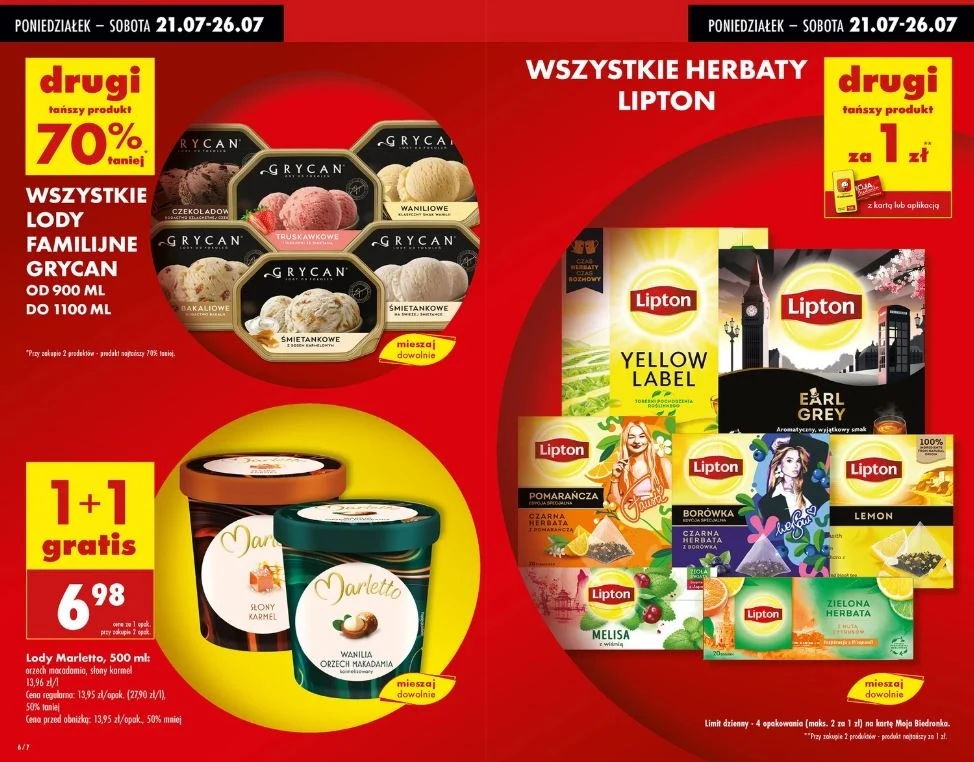 Biedronka oferuje lody Grycan w gratisie!