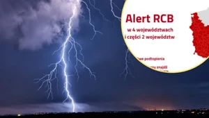 Z powodu burz, ulew i silnego wiatru wydano alert RCB dla sześciu województw na zachodzie i południu kraju
