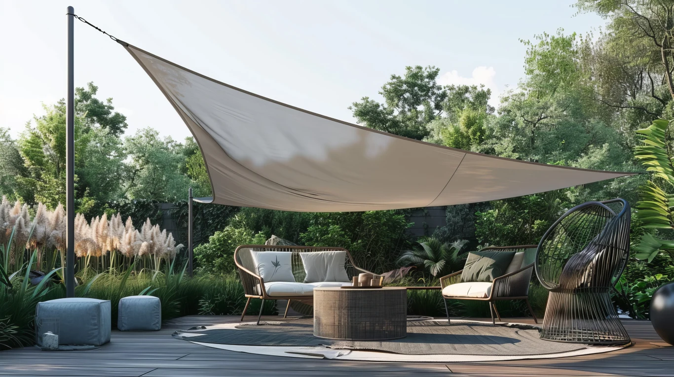 Żagiel ogrodowy zapewni cień w upalne dni 