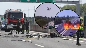 Katastrofa małego samolotu na autostradzie. Pojawiło się nagranie