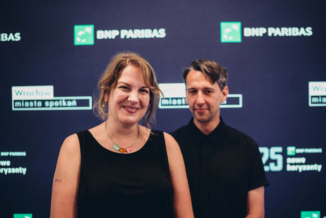 Natalia i Łukasz Grzegorzkowie podczas 25. MFF BNP Paribas we Wrocłąwiu Natalia i Łukasz Grzegorzkowie podczas 25. MFF BNP Paribas we Wrocłąwiu