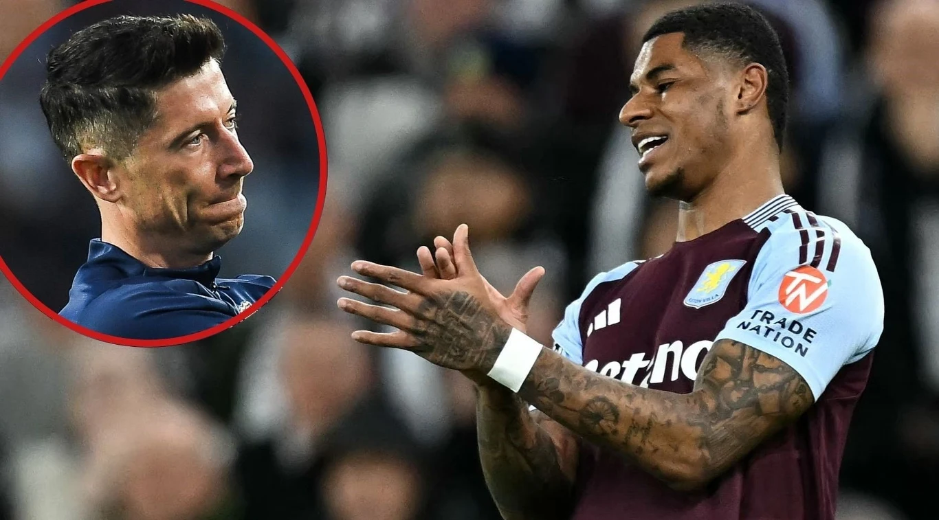 Piłkarz w bordowej koszulce rozmawia lub gestykuluje podczas meczu, na tle rozmytego stadionu; po lewej stronie w kole widoczna poważna twarz innego mężczyzny, wyraźnie wyróżniona na tle reszty fotografii.