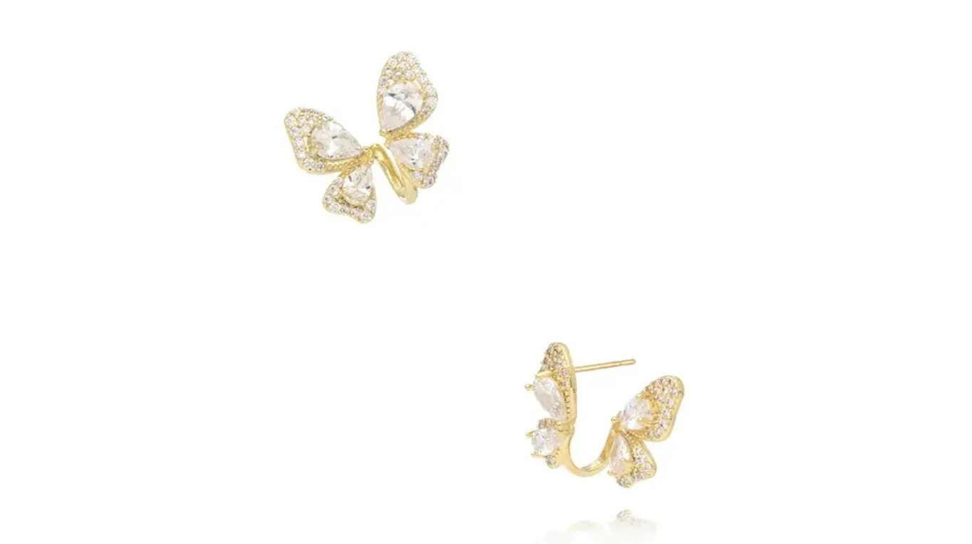 Kolczyki motylki z cyrkoniami fot. bydziubeka.pl