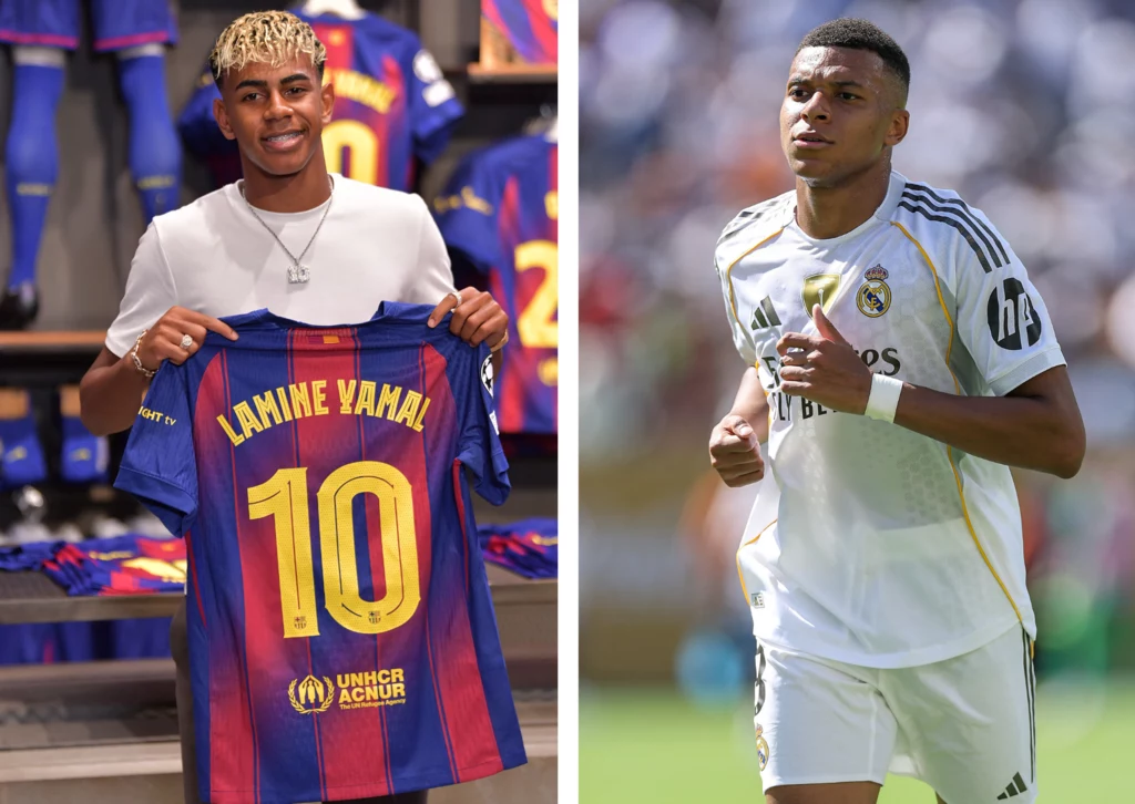 Lamine Yamal i Kylian Mbappe - dwie nowe "dziesiątki" Barcelony i Realu Lamine Yamal i Kylian Mbappe - dwie nowe "dziesiątki" Barcelony i Realu