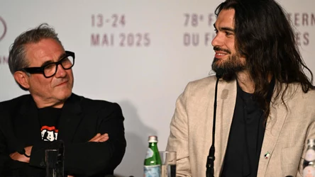 Aktor Sergi Lopez, grający główną rolę i Oliver Laxe - reżyser filmu "Sirat"