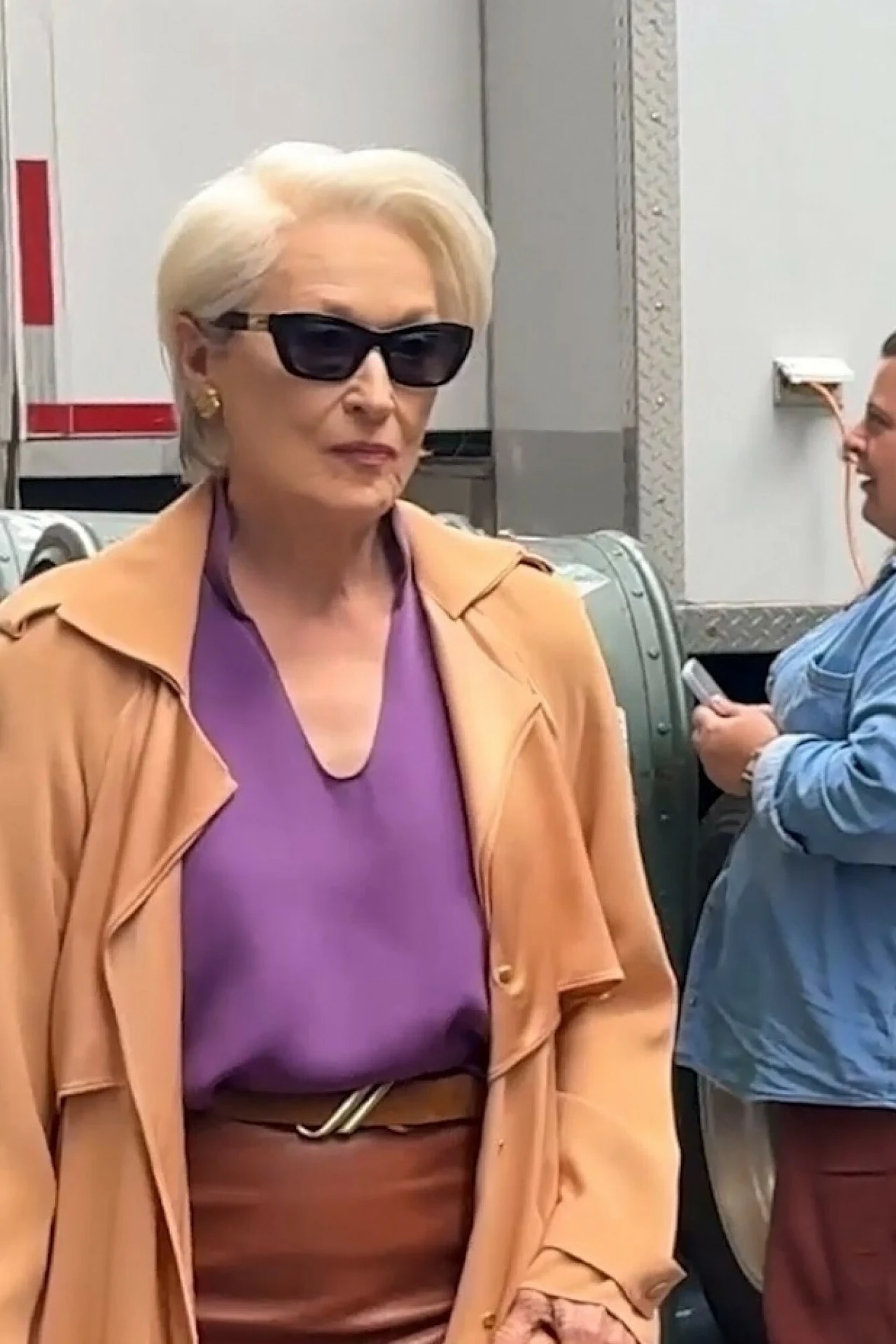 Meryl Streep na planie filmu "Diabeł ubiera się u Prady 2"