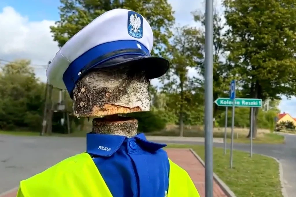 Według mieszkańców, drewniany policjant był równie skuteczny, co prawdziwy