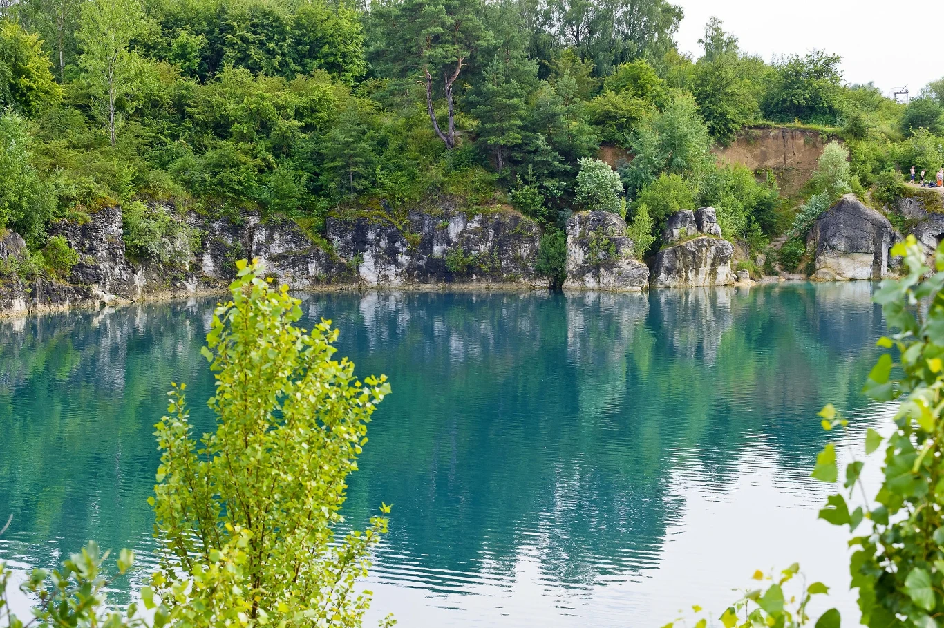 Jezioro Piechcińskie wyróżnia się turkusową wodą Jezioro Piechcińskie wyróżnia się turkusową wodą