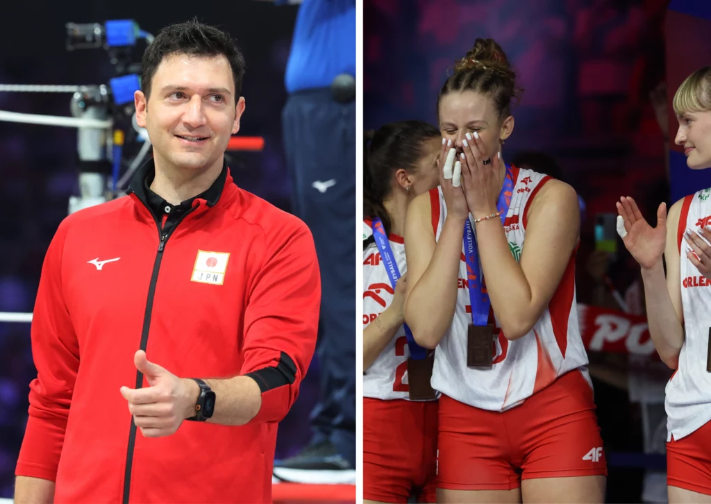 Trener Japonek Ferhat Akbas (L) docenił polskie siatkarki (P) Trener Japonek Ferhat Akbas (L) docenił polskie siatkarki (P)