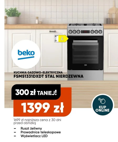 Kuchenka gazowo-elektryczna Beko