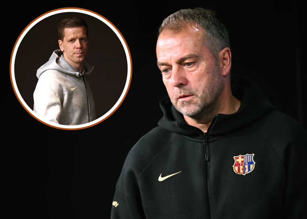 Trener FC Barcelona Hansi Flick (z prawej) i polski bramkarz Wojciech Szczęsny Trener FC Barcelona Hansi Flick (z prawej) i polski bramkarz Wojciech Szczęsny