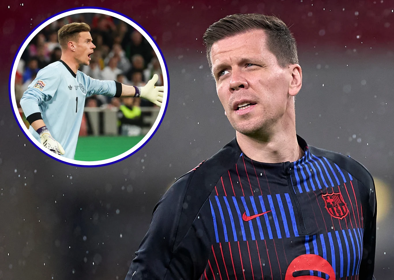 Na zdjęciu bramkarze FC Barcelona: Marc-Andre ter Stegen oraz Wojciech Szczęsny