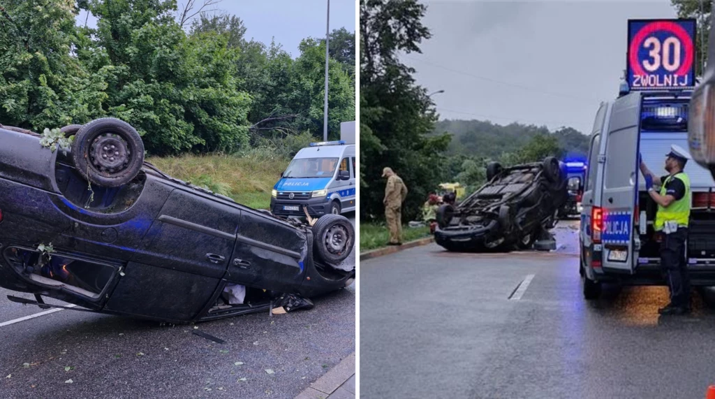 Auto dachowało w Gdyni. Jedna osoba zginęła Auto dachowało w Gdyni. Jedna osoba zginęła