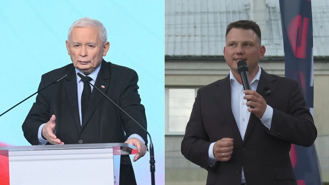 Jarosław Kaczyński i Sławomir Mentzen Jarosław Kaczyński i Sławomir Mentzen