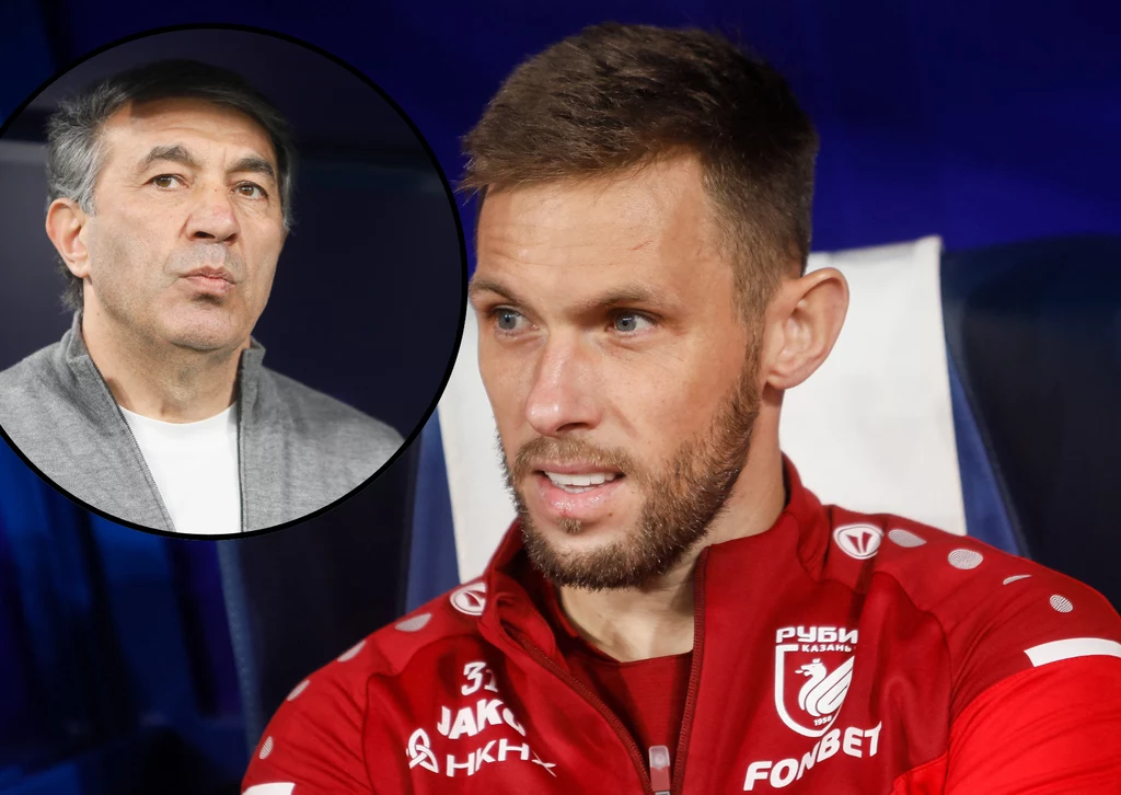 Maciej Rybus i trener Rubina Kazań, Raszid Rachimow Maciej Rybus i trener Rubina Kazań, Raszid Rachimow