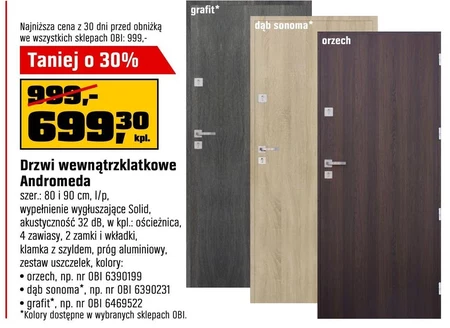 Drzwi wewnętrzne Orzech