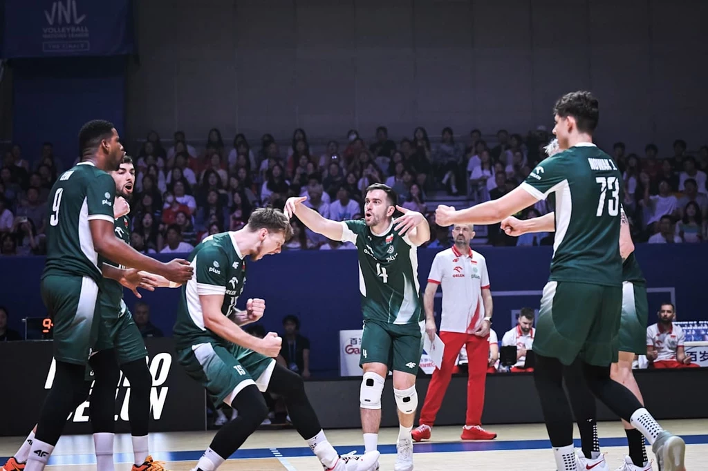 Siatkarze reprezentacji Polski podczas meczu z Japonią