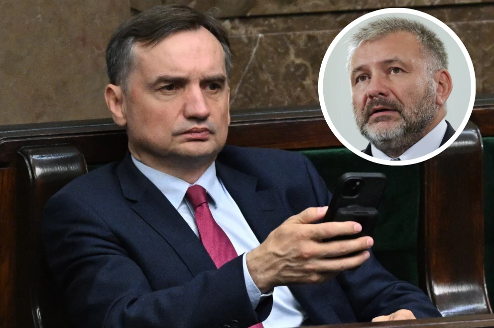 Zbigniew Ziobro stanowczo po decyzji Waldemara Żurka. W tle lista sędziów Zbigniew Ziobro stanowczo po decyzji Waldemara Żurka. W tle lista sędziów
