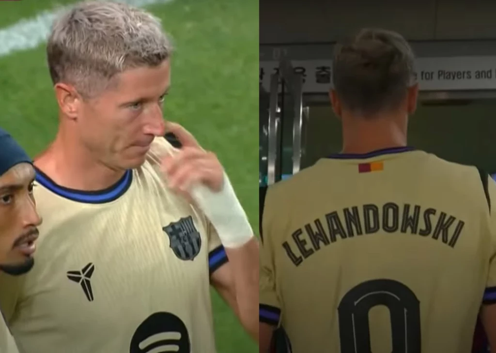 Robert Lewandowski w barwach FC Barcelona w meczu z FC Seoul Robert Lewandowski w barwach FC Barcelona w meczu z FC Seoul