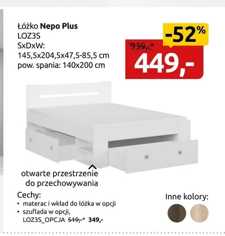 Łóżko Nepo Plus