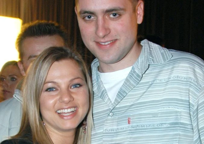 Katarzyna Bujakiewicz i Eis (Jacek Nalewajko) w 2005 roku, na premierze filmu "Rh+".