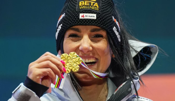 Stephanie Venier ze złotym medalem MŚ, 06.02.2025 r.
