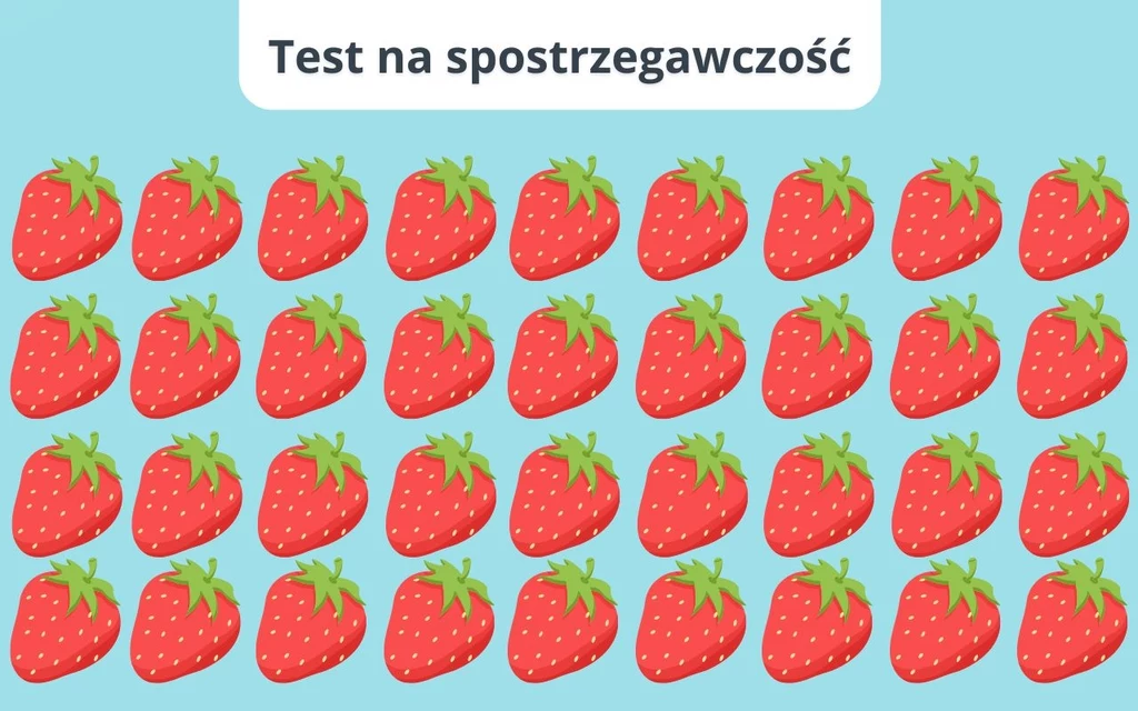 Która truskawka jest inna od reszty? Przyjrzyj się uważnie Która truskawka jest inna od reszty? Przyjrzyj się uważnie