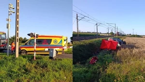 Zderzenie pociągu z autem. Media: Nie żyje policjant wracający ze służby