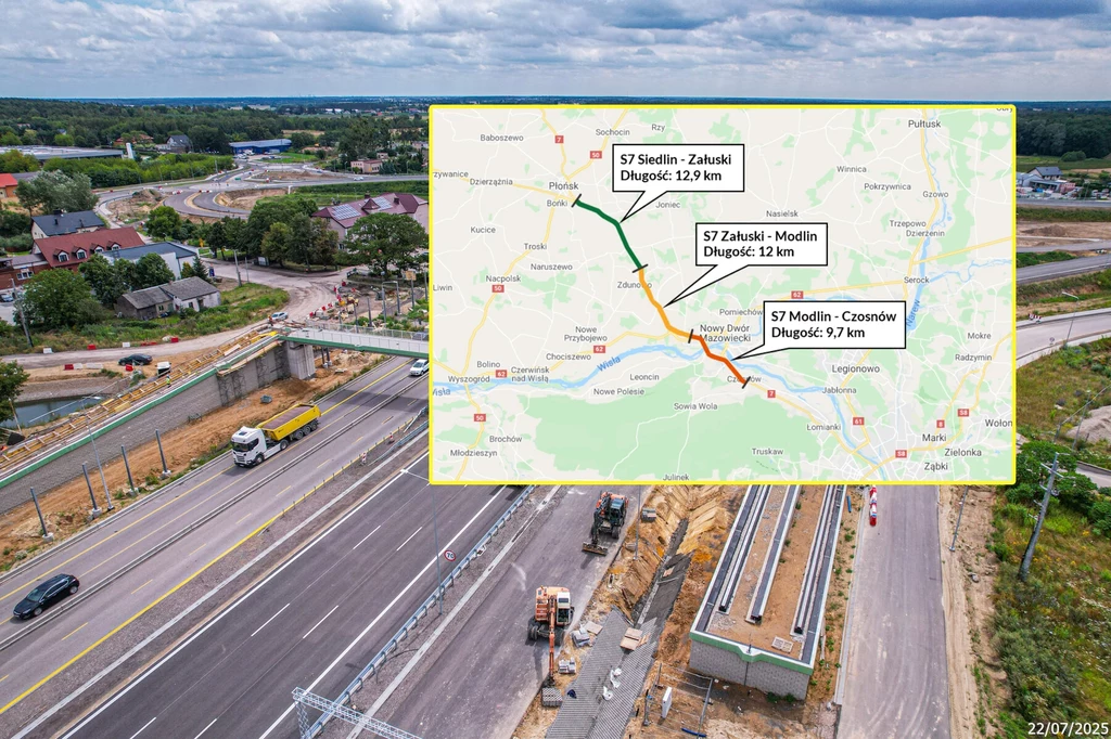 S7 pomiędzy Płońskiem a Czosnowem. Budowa nabiera tempa S7 pomiędzy Płońskiem a Czosnowem. Budowa nabiera tempa