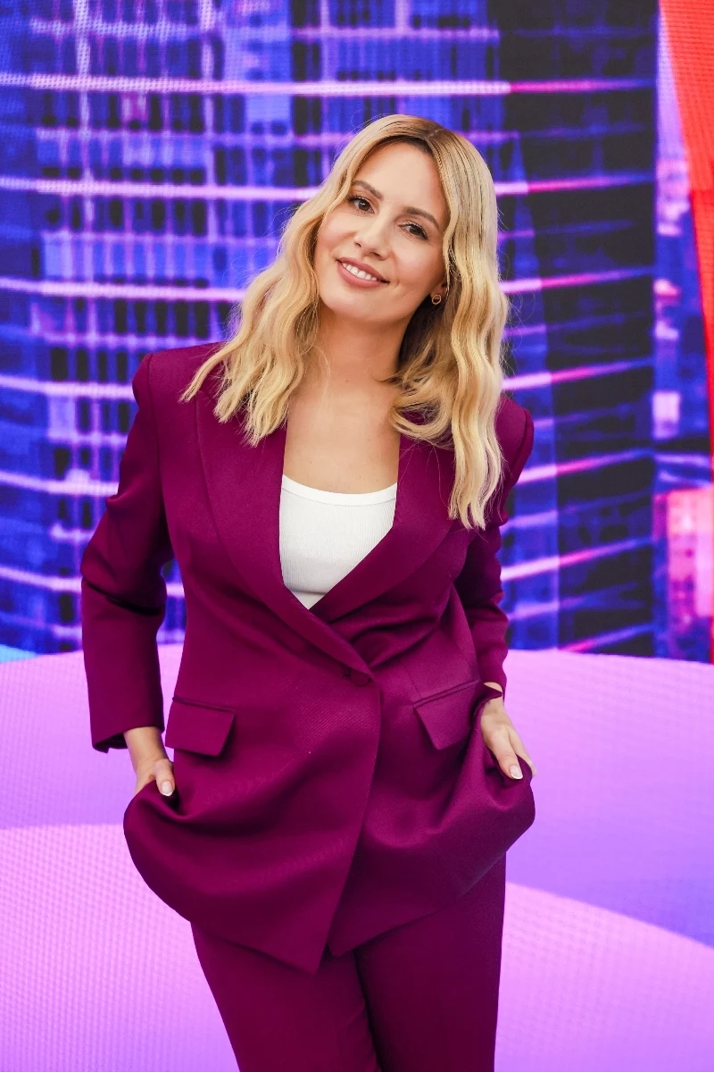 Agnieszka Hyży na planie "halo tu polsat"