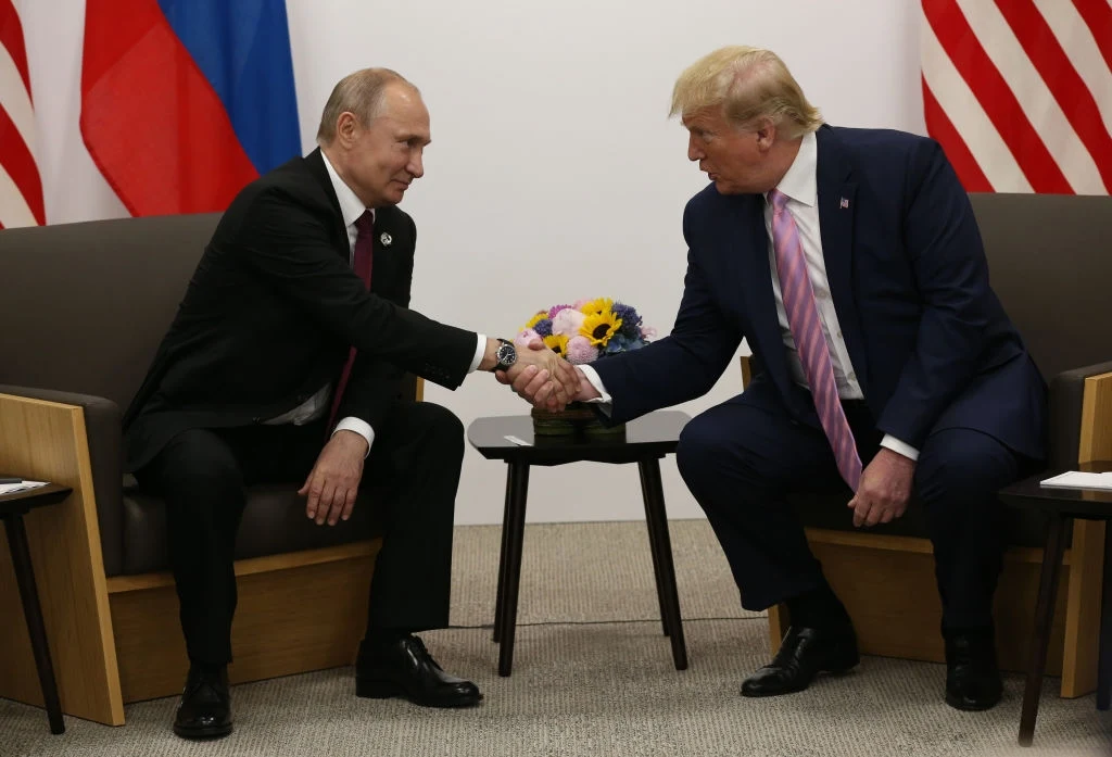 Spotkanie Trump-Putin; zdjęcie z czerwca 2019 roku Spotkanie Trump-Putin; zdjęcie z czerwca 2019 roku