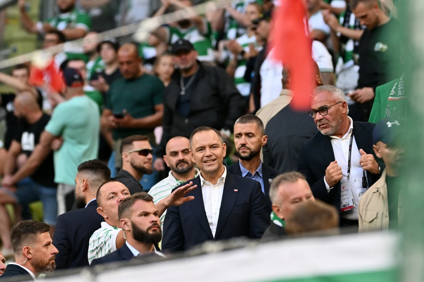 Karol Nawrocki na meczu Lechii Gdańsk Karol Nawrocki na meczu Lechii Gdańsk