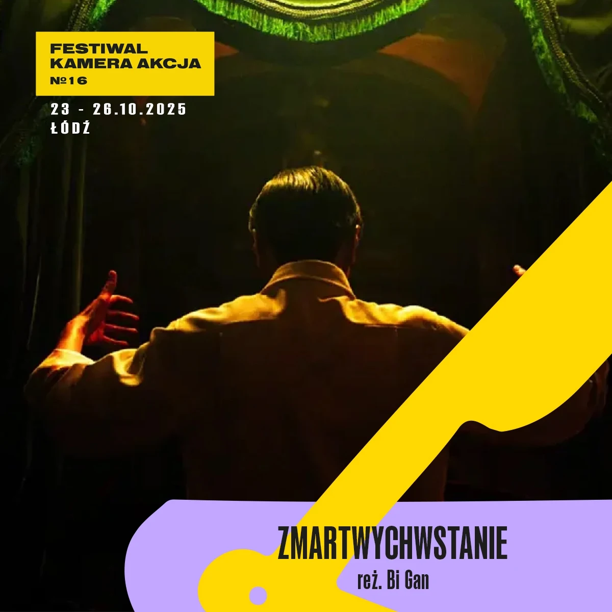 Grafika promująca pokaz filmu "Zmartwychwstanie" na 16. Festiwalu Kamera Akcja