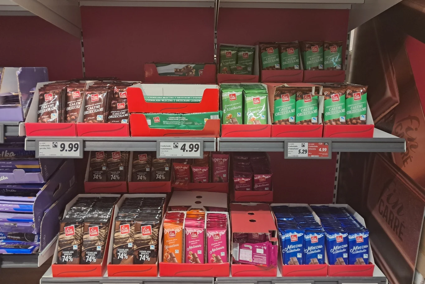 Na ceny czekolad spojrzeliśmy także w sieci Lidl. 