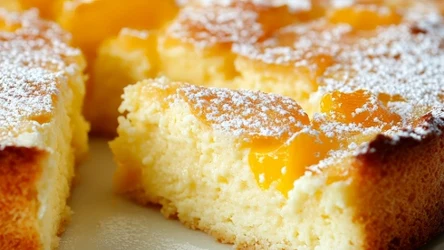 Lekki sernik z serka ricotta z dodatkiem brzoskwiń 