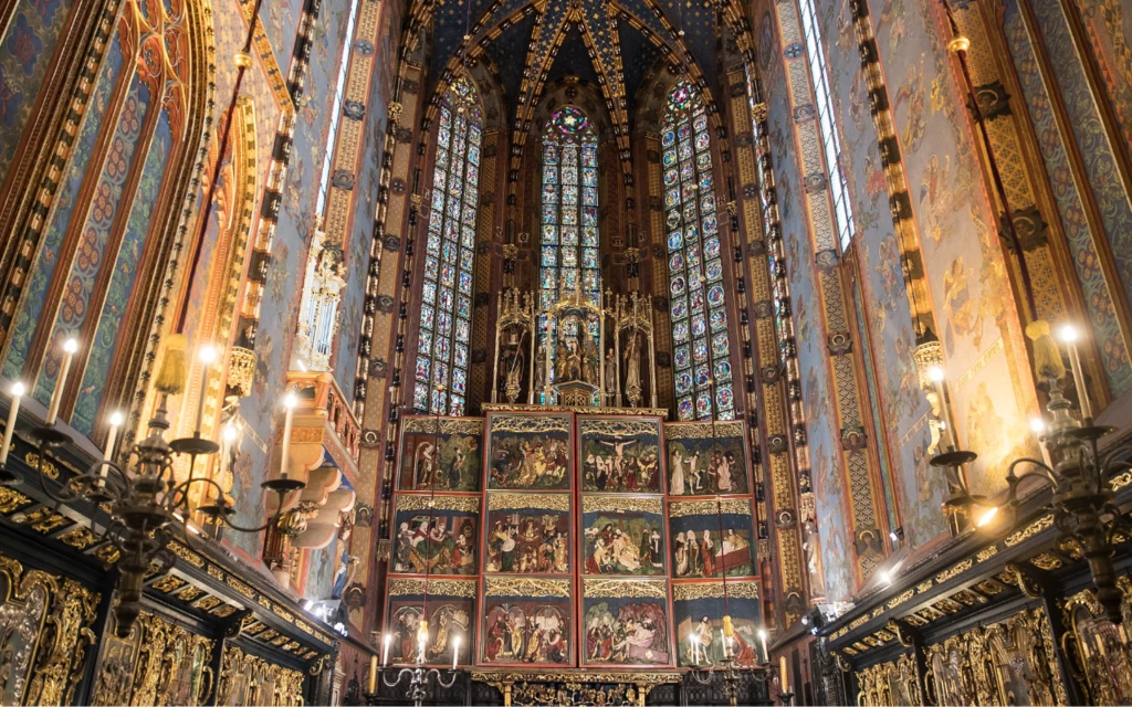 Kościół Mariacki w Krakowie z ołtarz Wita Stwosza