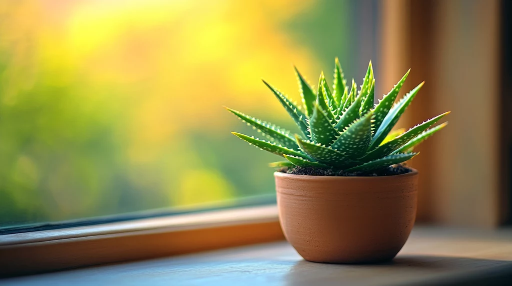 Aloes świetnie się sprawdzi w sypialni na parapecie 
