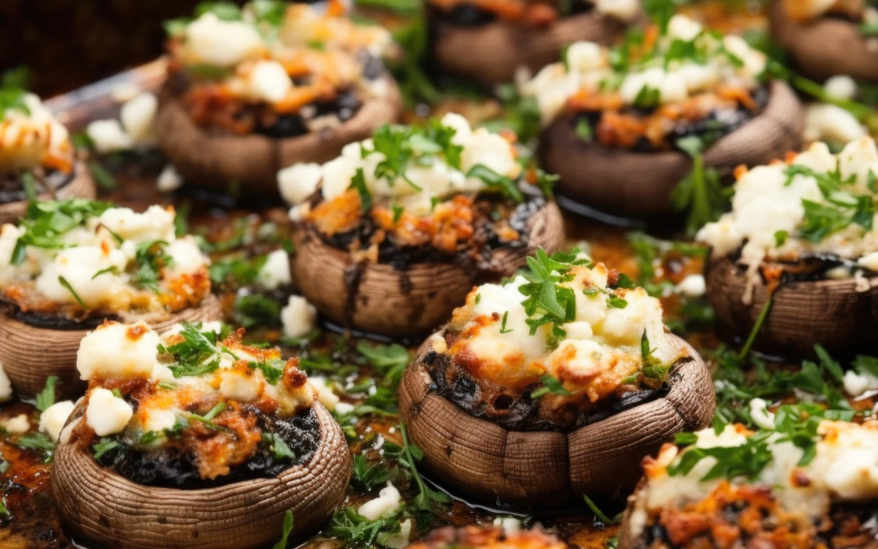 Skuś się na faszerowane pieczarki w wersji wegetariańskiej 