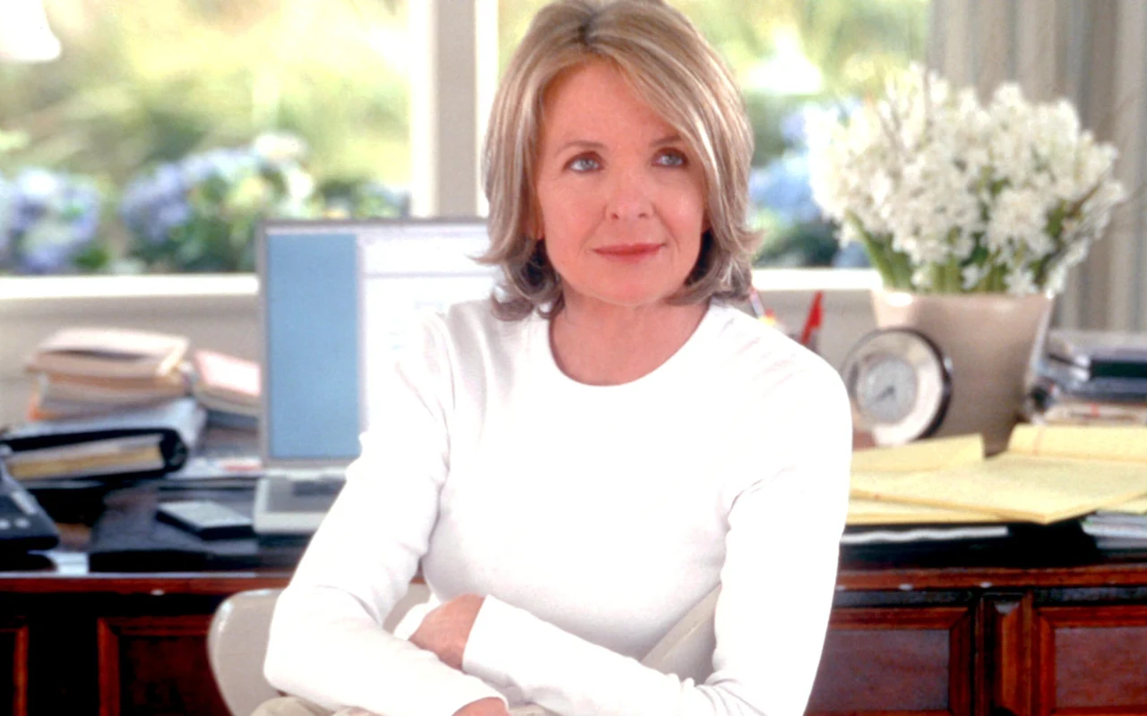 Diane Keaton na planie filmu "Lepiej późno niż później"