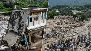 Skutki przejścia powodzi błyskawicznej przez dystrykt Buner w pakistańskiej prowincji Chajber Pasztunchwa. W ostatnich dniach w Pakistanie monsun doprowadził do śmierci prawie 400 osób