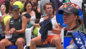 Iga Świątek i Casper Ruud podczas ćwierćfinałowego meczu w mikście US Open